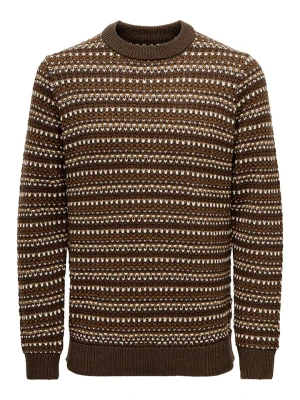 ONLY & SONS Sweter w kolorze brązowym rozmiar: S