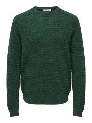 ONLY & SONS Sweter w kolorze ciemnozielonym rozmiar: M
