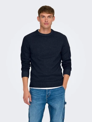 ONLY & SONS Sweter w kolorze granatowym rozmiar: L