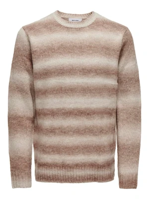 ONLY & SONS Sweter w kolorze jasnobrązowo-beżowym rozmiar: L