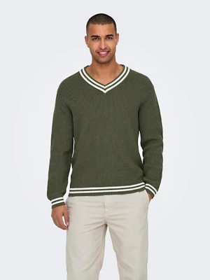 ONLY & SONS Sweter w kolorze khaki rozmiar: S