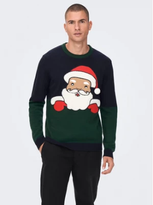 Only & Sons Sweter Xmas 22023346 Granatowy Regular Fit