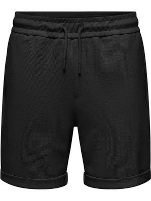 ONLY & SONS Szorty dresowe "Kodyl" w kolorze czarnym rozmiar: M