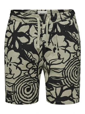 ONLY & SONS Szorty w kolorze czarno-beżowym rozmiar: L