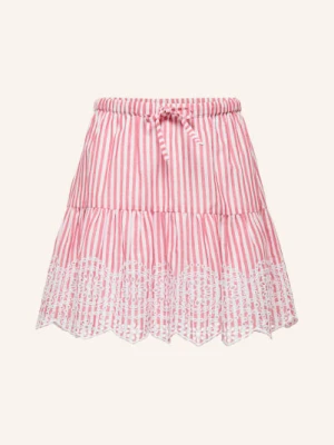 Only Spódnica Z Ażurową Koronką rot