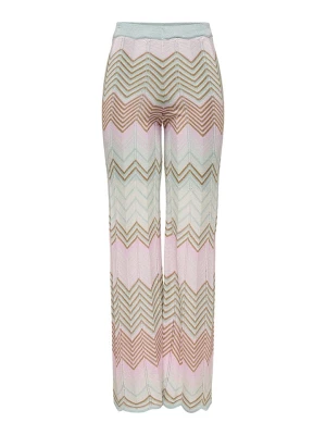 ONLY Spodnie "Alvira" w kolorze jasnoróżowo-turkusowym rozmiar: XL