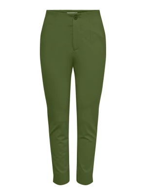 ONLY Spodnie "Leann" w kolorze zielonym rozmiar: 34/L32
