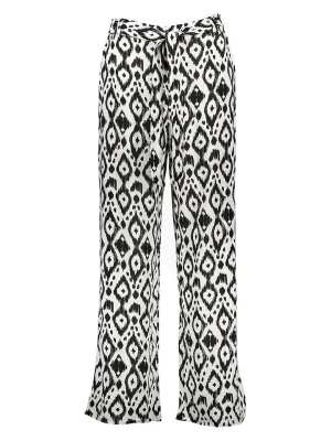 ONLY Spodnie w kolorze kremowo-czarnym rozmiar: 42