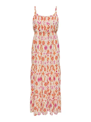 ONLY Sukienka "Abiella" w kolorze beżowym ze wzorem rozmiar: S