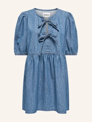 Only Sukienka Jeansowa Z Rękawami 3/4 blau