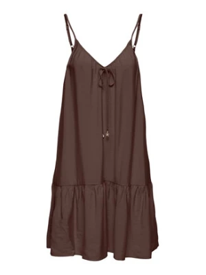 ONLY Sukienka letnia Misara 15373962 Brązowy ciemny Regular Fit