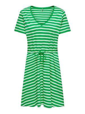 ONLY Sukienka "May" w kolorze zielono-białym rozmiar: S