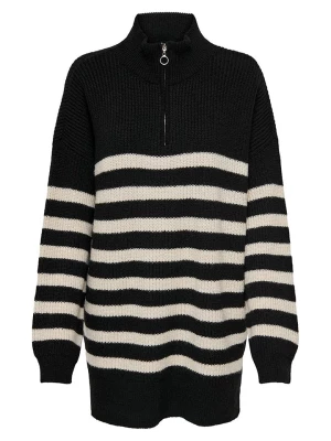 ONLY Sweter "Alfrida" w kolorze beżowo-czarnym rozmiar: L