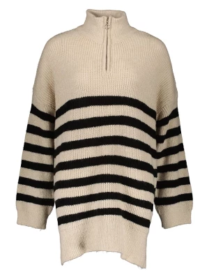 ONLY Sweter "Alfrida" w kolorze beżowo-czarnym rozmiar: XL