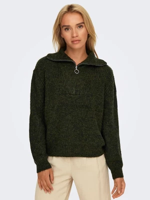 ONLY Sweter "Baker" w kolorze ciemnozielonym rozmiar: XS