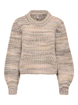 ONLY Sweter "Carma" w kolorze beżowym ze wzorem rozmiar: L