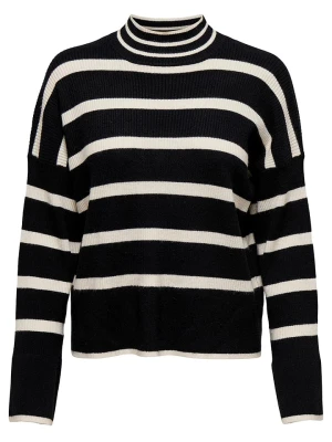 ONLY Sweter "Ibi" w kolorze kremowo-czarnym rozmiar: M