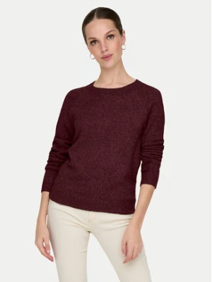 ONLY Sweter Rica 15204279 Bordowy Regular Fit