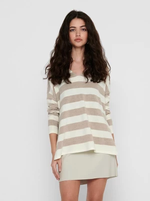 ONLY Sweter w kolorze beżowo-kremowym rozmiar: L