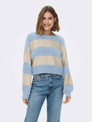 ONLY Sweter w kolorze błękitno-beżowym rozmiar: XL