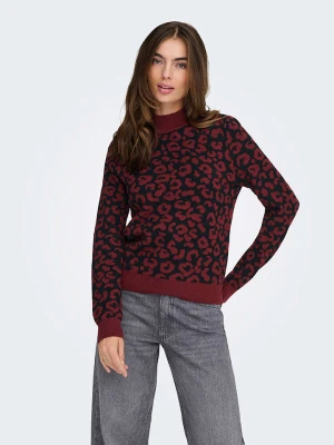 ONLY Sweter w kolorze bordowo-czarnym rozmiar: M