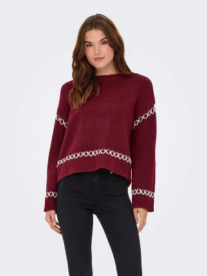 ONLY Sweter w kolorze bordowym rozmiar: M