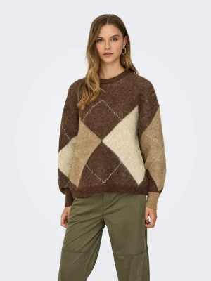 ONLY Sweter w kolorze brązowo-beżowym rozmiar: L