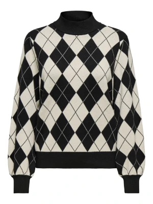 ONLY Sweter w kolorze czarno-białym rozmiar: L