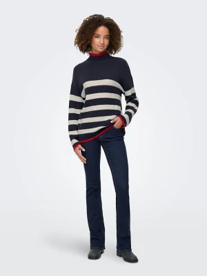 ONLY Sweter w kolorze granatowo-biało-czerwonym rozmiar: M