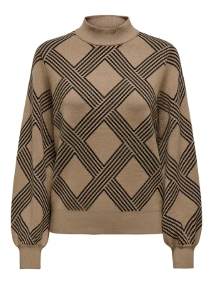ONLY Sweter w kolorze jasnobrązowym rozmiar: M