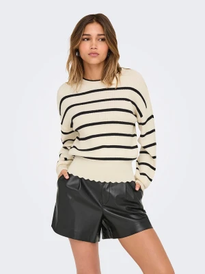 ONLY Sweter w kolorze kremowo-czarnym rozmiar: XL