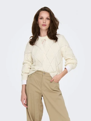 ONLY Sweter w kolorze kremowym rozmiar: L