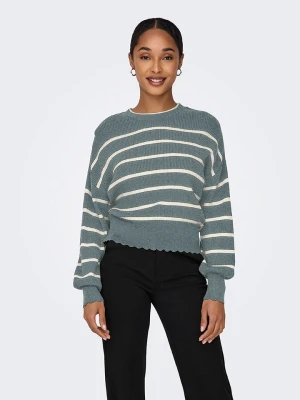 ONLY Sweter w kolorze niebiesko-białym rozmiar: L