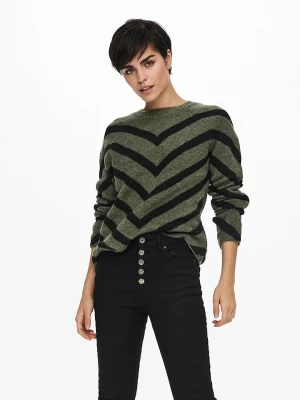 ONLY Sweter w kolorze oliwkowo-czarnym rozmiar: XS