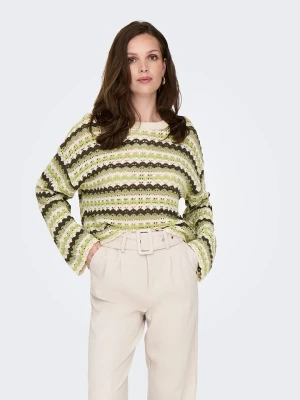 ONLY Sweter w kolorze zielono-beżowym rozmiar: S
