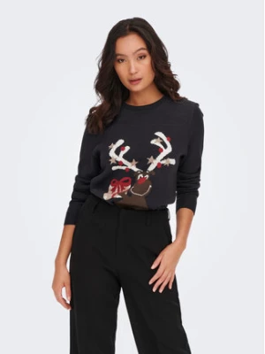 ONLY Sweter Xmas Happy 15271075 Granatowy Regular Fit