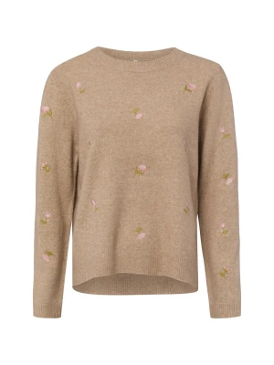 ONLY sweter z dzianiny z domieszką wełny Kobiety beżowy | różowy