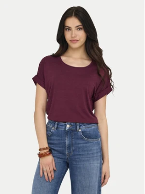ONLY T-Shirt Moster 15106662 Bordowy Regular Fit