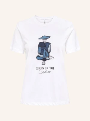 Only T-Shirt weiss biały