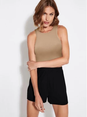 ONLY Top 15289846 Brązowy Cropped Fit