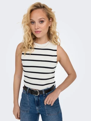 ONLY Top dzianinowy w kolorze kremowo-czarnym rozmiar: L