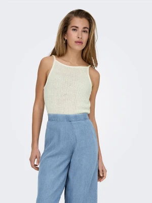 ONLY Top dzianinowy w kolorze kremowym rozmiar: M