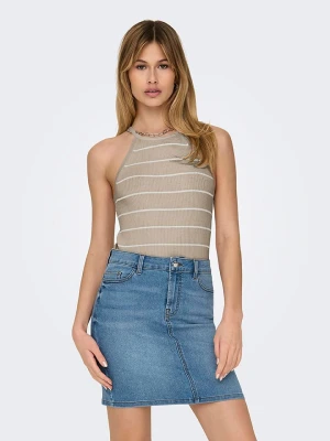 ONLY Top "Gemma" w kolorze beżowym rozmiar: L