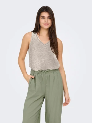 ONLY Top "Penny" w kolorze beżowym rozmiar: XS