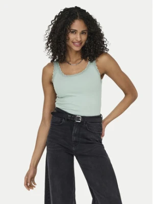 ONLY Top Sara 15345994 Zielony jasny Slim Fit