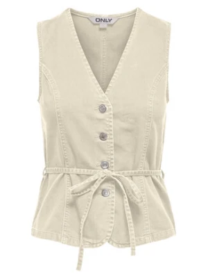 ONLY Top Silla 15374051 Kremowy Regular Fit