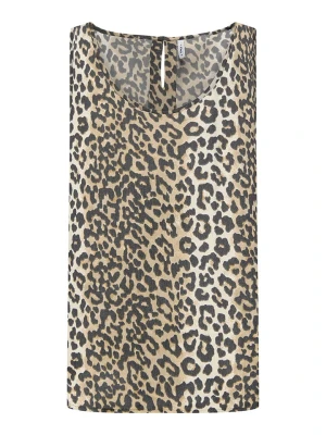 ONLY Top w kolorze jasnobrązowo-beżowo-czarnym rozmiar: 36