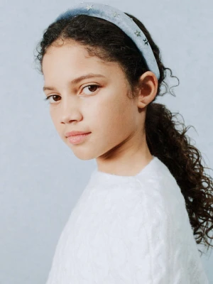 Opaska z aksamitu z gwiazdami błękitny - Dzieci - Rozmiar uniwersalny - MANGO KIDS