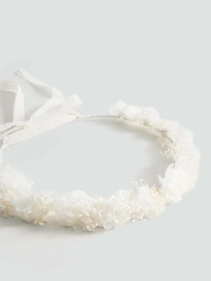 Opaska z kolorowymi kwiatami biały - Dzieci - Rozmiar uniwersalny - MANGO KIDS