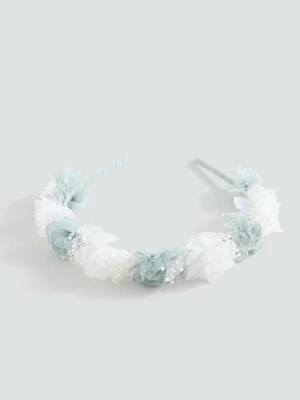 Opaska z kolorowymi kwiatami bladozielony - Dzieci - Rozmiar uniwersalny - MANGO KIDS